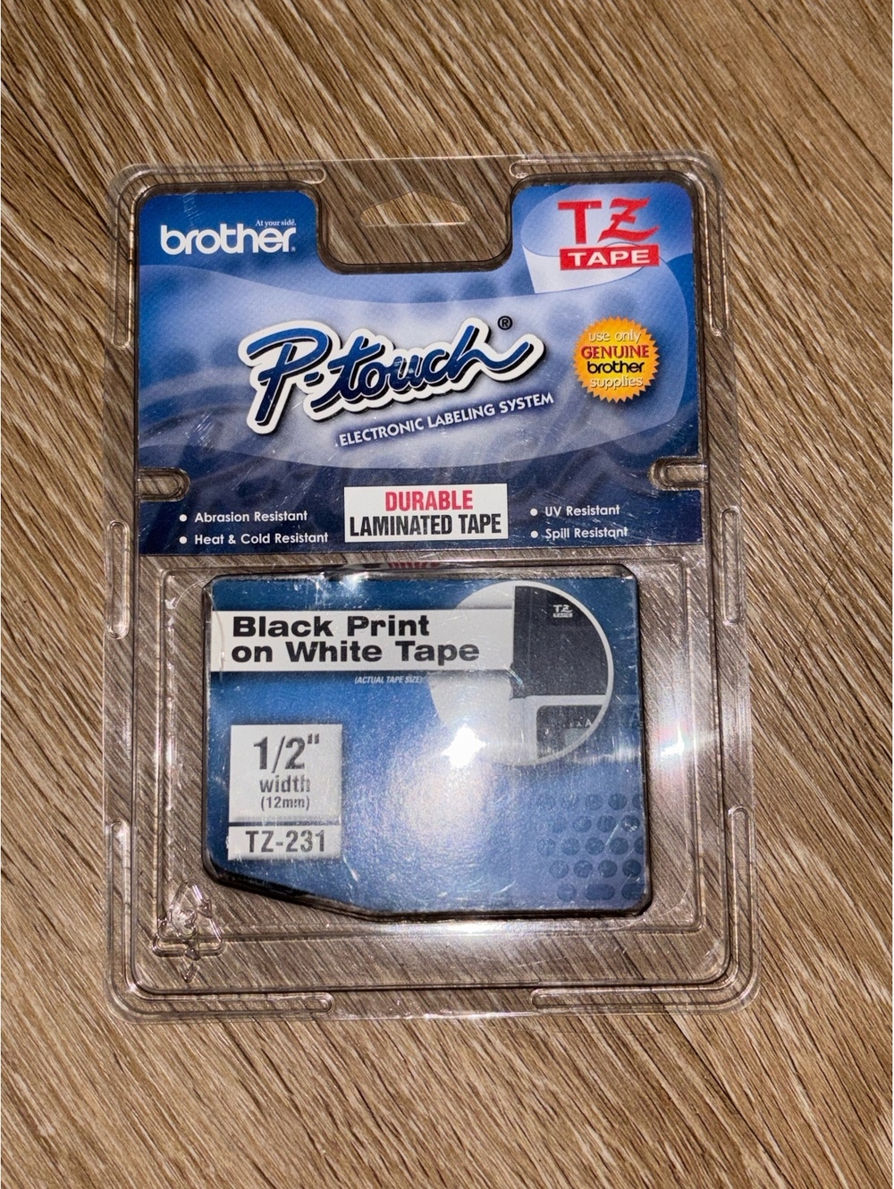 NOS Brother P-Touch Durable Laminated Tape (TZ-231) d40